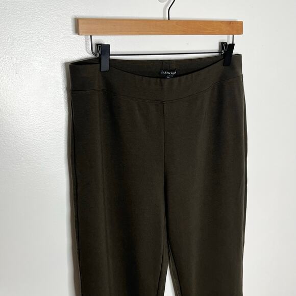 Eileen Fisher Washable Flex Ponte Slim Pants Women M Olive Green Pull-On Stretch - Picture 5 of 9